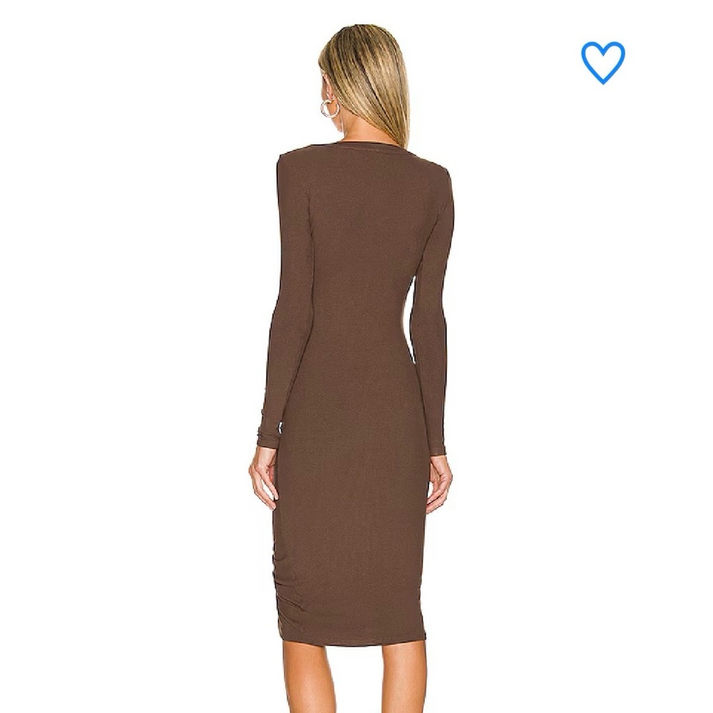 grace button front dress superdown in chocolate b… - image 3